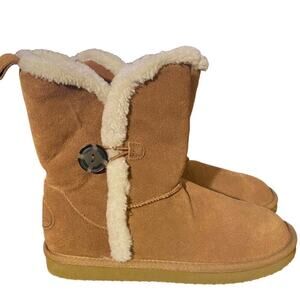 AMERICAN EAGLE Women's Suede,  Faux Lined Booties,  Size 7,  Brown, Mid-Calf